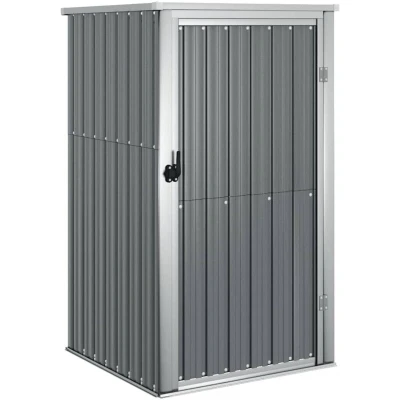 Image of vidaXL Garden Tool Shed Grey 88x89x161 cm Galvanised Steel