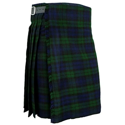 Image of Mens Kilt Blackwatch Scottish Traditional Highland Tartan Dress, Blackwatch, W 44