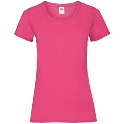Image of Fruit of the Loom Women&#039;s Valueweight Short Sleeve T Shirt, Fuchsia, 8 (Manufacturer Size:X Small)