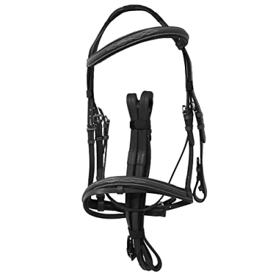 Image of Shires Avignon Raised Flash Snaffle Bridle Full Size Black