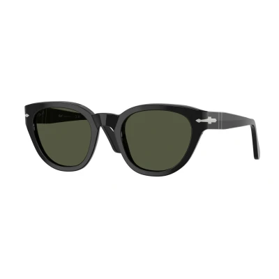 Image of Persol Unisex PO3379S 95/31 Sunglasses Acetate Black Green Butterfly Normal