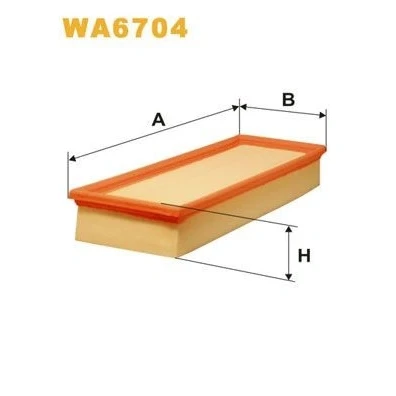 Image of 6K0129601B, 6K0129620B Air Filter WIX FILTERS WA6704 58mm 134mm 367mm Insert VOLKSWAGEN: Caddy 2 Kastenwagen, SEAT: Ibiza 2, Córdoba I Saloon