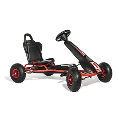 Image of Ferbedo Tretfahrzeuge AR 8R (go Kart in Black/red with Sound Steering Wheel and Pneumatic Tyres, from Approx. 5 11 Years) 112012, Groß