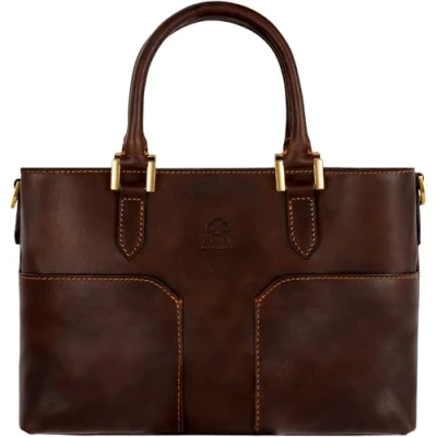 Image of Time Resistance Full Grain Leather Purse for Women Handbag Top Handle Bag Tote