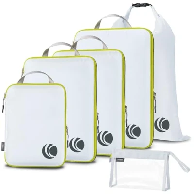 Image of Cipway Compression Packing Cubes, Ultralight Travel Luggage Organizer Sets Extensible Essentials for Carry on Suitcase(White 6pcs)