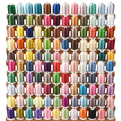 Image of Simthread 120 Colors Polyester Embroidery Machine Thread 1000 Metres for Brother / Babylock Janome Kenmore Singer
