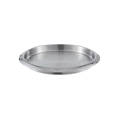 Image of Buckingham Stainless Steel round serving/bar tray Bar 35 cm (Hammered effect border)