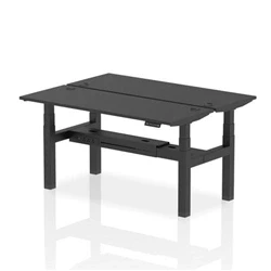 Image of Air B2B 1600x600mm Height Adjustable 2P Bench Desk CP Black/Black