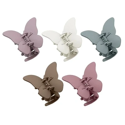 Image of 5 Pack Butterfly Hair Clips, Claw Cute Small Clips For Women, Fixed Clip Headgear Gifts Women Girls Accessories