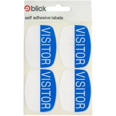 Image of Blick Labels, Self Adhesive Stickers, Visitor, 39mm x 52mm, 16 for Home, Office, School