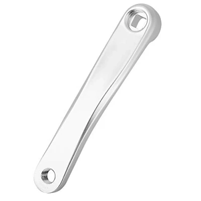 Image of Bike Crank Arm 170mm, Bicycle Left Hand Arm, Aluminum Alloy Single Speed Crankset for Mountain Replacement Pedal Horizontal Square Hole, Silver