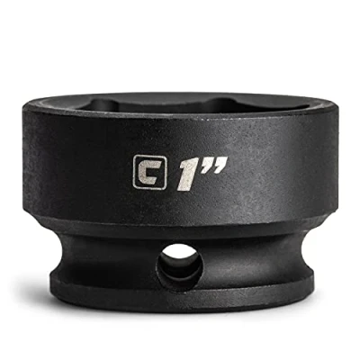 Image of Capri Tools 1 in. Stubby Impact Socket, 3/8 Drive, 6 Point, SAE