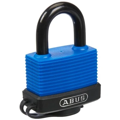 Image of ABUS 24988 Weather Sealed Stainless Steel Shackle Brass Padlock with 6401 Alike Keyed