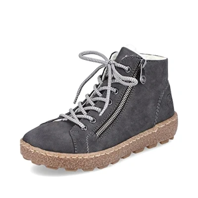 Image of Rieker Women Trainers N1020, Ladies Low Tops,Removable Insole,Low Shoe,Street Shoes,Leisure,Sporty,Grey (grau / 45),41 EU 7.5 UK