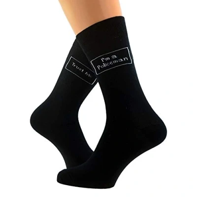 Image of GIFTSEARCH Trust Me I&#039;m A Policeman Design Woven Mens Socks X6S046