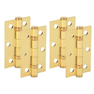 Image of HANDLEZONE® Door Hinges 2 Pairs 76mm / 3 inch Ball Bearing, with Screws Satin Brass