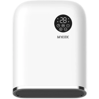 Image of MYLEK Bathroom Heater 2KW Downflow Over Door Or Wall Air Curtain Electric And Fan with Thermostat, LED Display, Timer, Lot20 Compliant (2000W White)