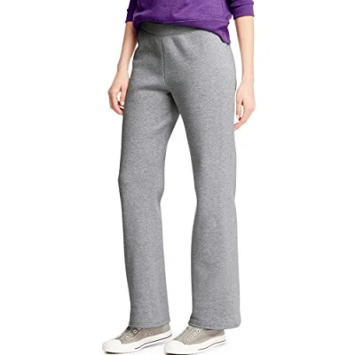 Image of Hanes Women&#039;s EcoSmart Petite Jogging Bottoms with Open Leg Tracksuit Bottoms, Lightweight Steel, L