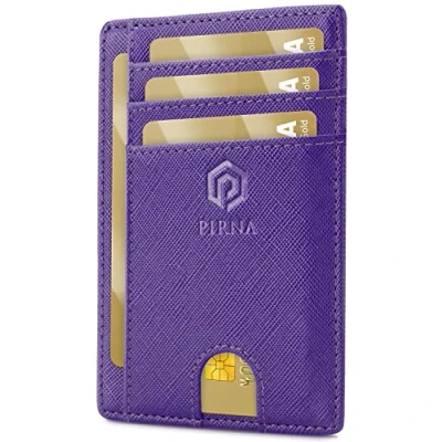 Image of Slim Wallet for Women Small RFID Blocking Minimalist Credit Card Holder Thin UK with Gift Box (Royal Purple)