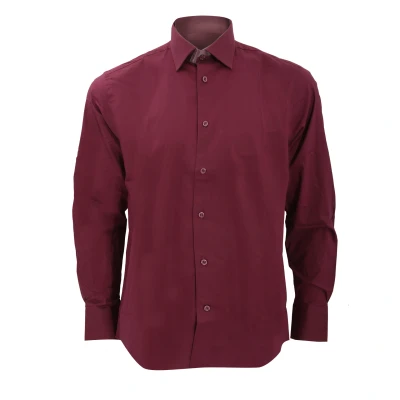 Image of Russell Athletic Collection Mens Long Sleeve Easy Care Fitted Shirt (Port) Multicolour Size 18.5R