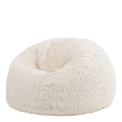Image of icon Faux Fur Bean Bag Chair, Luxury Fluffy Bags Adult, Large with Filling Included, Living Room (Natural, Bag)