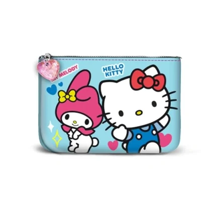 Image of Karactermania Sanrio Hello Kitty Friendship Small Square Coin Purse, Blue, 13 x 10 cm