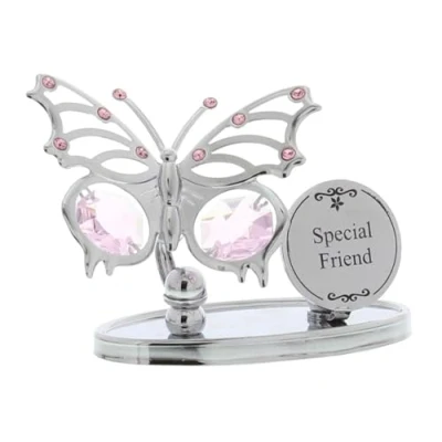 Image of Crystocraft Keepsake Gift Ornament Special Friend Butterfly Plaque with Swarvoski Crystal Elements