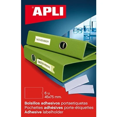Image of APLI 2613 Adhesive Pockets for Labels 46 x 75 mm 6 Units