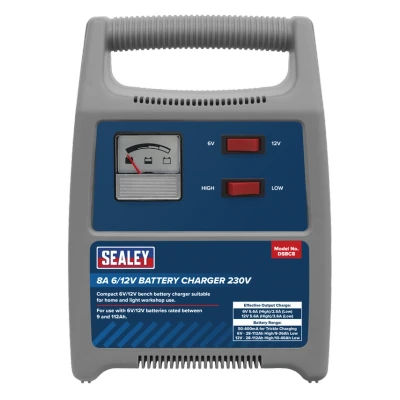 Image of Sealey Battery Charger 8A 6/12V 230V
