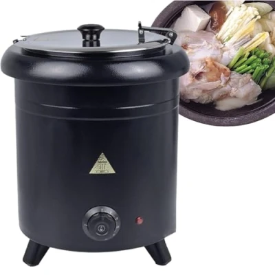 Image of 400W Commercial Restaurant Soup Heater, Buffet Pot, with A 10 Liter Stainless Steel Inner Temperature Controlled At 30 80 C, Food Warmer Machine, for Buffet, Catering
