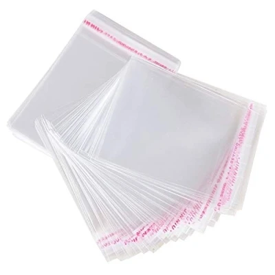 Image of MGE Pack of 100 Clear Cellophane 16x25 Self Seal Bags Plastic Bag for Gift, Sweets, Cookies, Clothes Display or Packaging Packing Adhesive