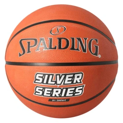 Image of Spalding Silver Series Basketball ball Size 6 Orange Certified Material Anti slip Excellent grip Perfect for Indoor Rubber