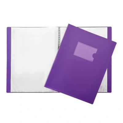 Image of Janrax A4 Flexible Cover Display Book Presentation Folder (Purple, 20 Pockets)