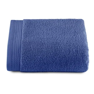 Image of RIZO Top Towel Set of 1 Shower Bath Towels 100% Combed Cotton 600 g/m2 Measure 70 x 140 cm Blue