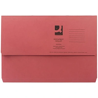 Image of Connect Document Wallet Foolscap Red (Pack of 50) KF23016
