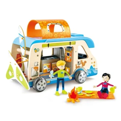 Image of Hape E3407 Adventure Van Complete Dolls Mini with Accessories