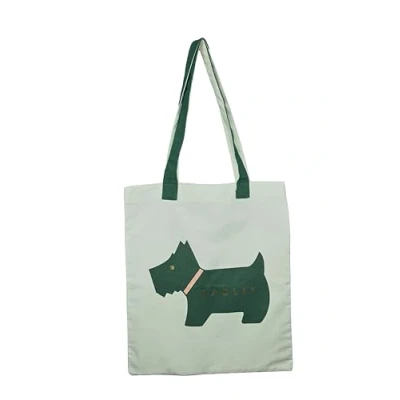 Image of RADLEY London Womens Heritage Dog Responsible Medium Tote in Natural Cream with a Dark Green