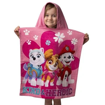 Image of Jerry Fabrics Paw Patrol Heroic Ponch Beach Towel 115x50cm Super Soft Kids Poncho and Quick Dry Absorbent Cotton for Children, Summer Essentials