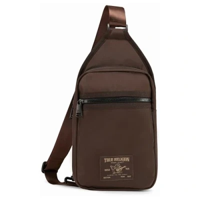 Image of True Religion Crossbody Bags for Women &amp; Men, Sling Bag Cross Body Bag, Backpack Travel Purse, Brown, One Size