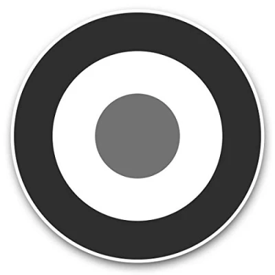 Image of Vinyl Stickers (Set of 2) 20cm (bw) RAF Roundel Symbol Mod Retro Laptop Tablet Luggage Scrapbook #35001