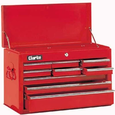 Image of NEW CLARKE 9 DRAWER BALL BEARING TOOL CHEST BOX 4 CABINET