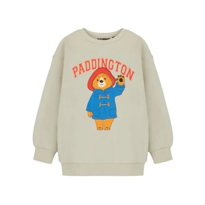 Image of Paddington Kids Sweatshirt Beige Long Sleeve Pullover Bear Waving Design Soft Cotton Oatmeal Sweater for Boys and Girls Perfect Casual Wear Fans Merchandise Movie