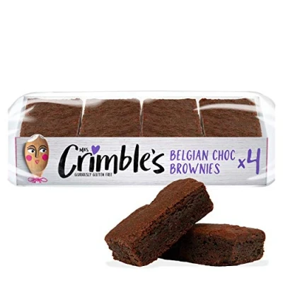 Image of Mrs Crimble&#039;s Gluten Free Double Choc Brownies, Premium Quality &amp; Certified from Gluten, Wheat Vegetarian Friendly, 9 Packs of 4 (9 x 240g Multi Pack)