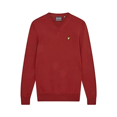 Image of Lyle &amp; Scott Mens V Neck Sweater Terracotta Orange M