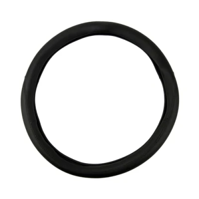 Image of Sakura Van Steering Wheel Cover in Black Faux Leather SS5440 Universal Easy Fit Improves Grip and Comfort