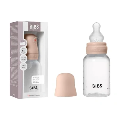 Image of BIBS Baby Bottle 150 ml Silicone Nipple Anti Colic, BPA Free, Round Nipple, Slow Flow, Lightweight &amp; Easy to Clean, Suitable for Newborns 0+ Years Blush