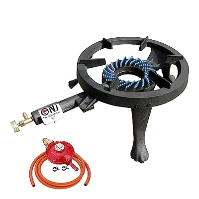 Image of NJ GB 24 Gas Boiling Ring Cast Iron Burner Large Cooker LPG Stove Outdoor 8kW (Propane 37mbar Screw on)