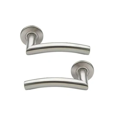 Image of Bricard Tempo 668453 Stainless Steel Door Handles on Rosette Classic Design, stainlesssteel