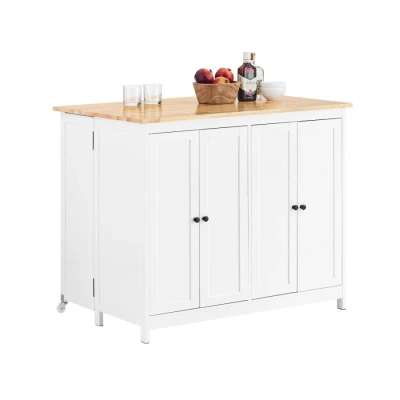 Image of Sobuy Kitchen Island Storage Cabinet Cupboard with Expandable Worktop,KNL10 WN