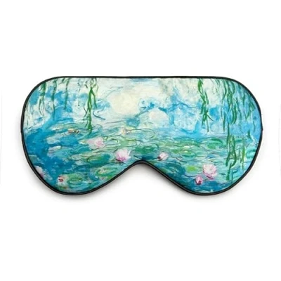 Image of townssilk 100% Silk Sleep Mask with Adjustable Straps, Comfortable and Super Soft Eye Mask, Ultimate Aid, Blindfold, WaterLilies